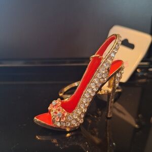Sparkly High Heel Purse Charm Keychain